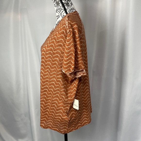 NWT Small Free People Bali Backpacker Tee Rust Combo - Picture 4 of 12